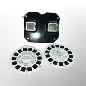Vintage 1950's Sawyer’s View-Master Black Bakelite & 2 Movie Discs B11